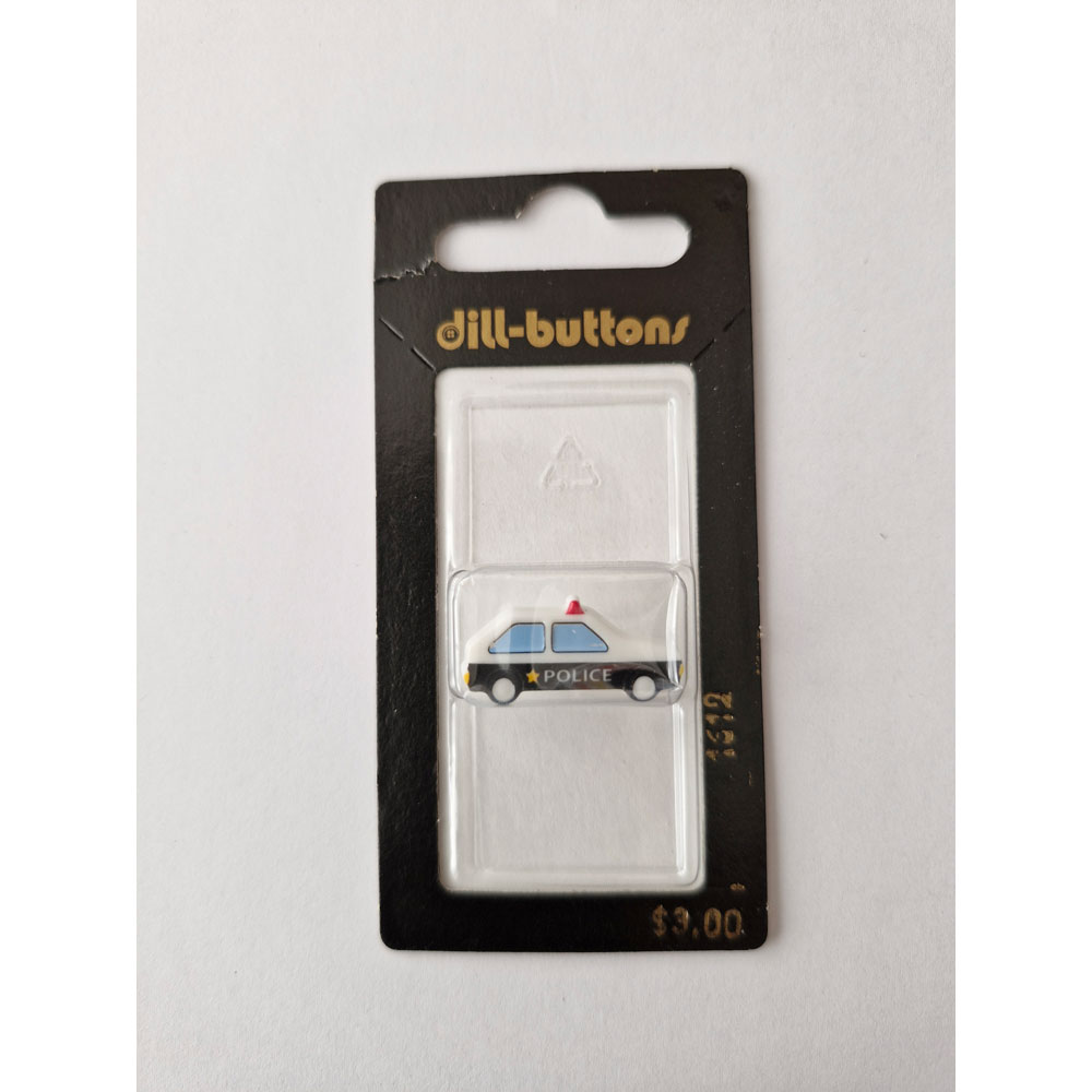 Button - 1619 - 25mm - Blue and Black - Police car - by Dill Buttons of America