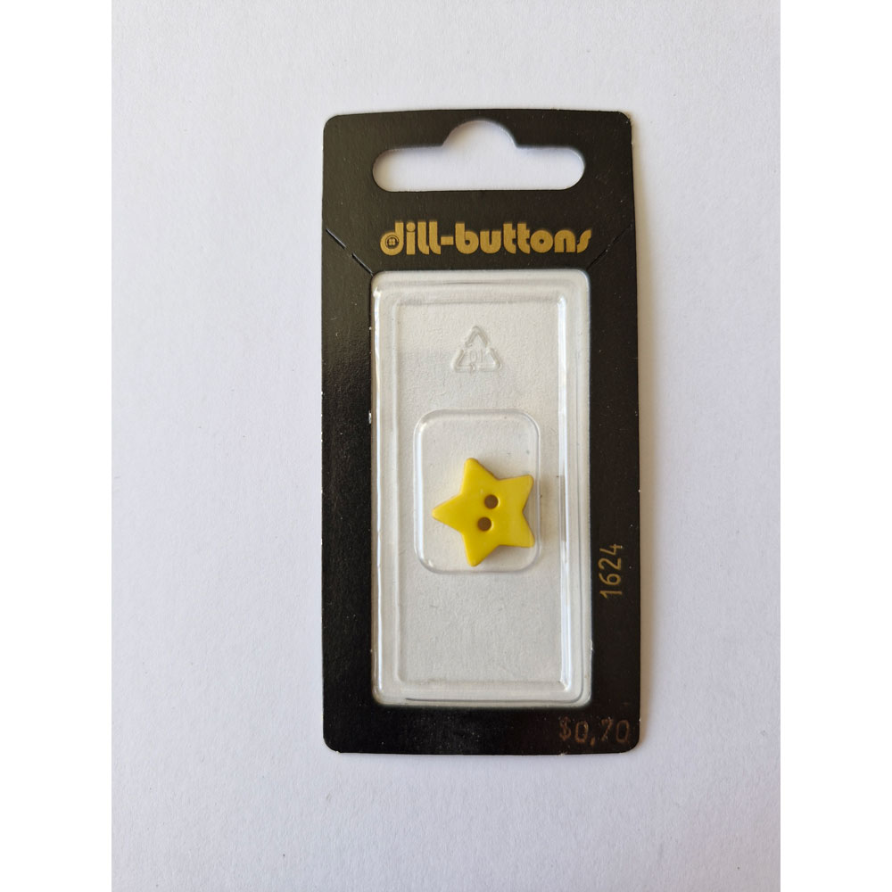 Button - 1624 - 15 mm - Yellow - Star - by Dill Buttons of America