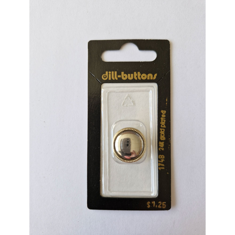 Button - 1748 - 18 mm - Gold and Silver - 24K gold plated - by Dill Buttons of America