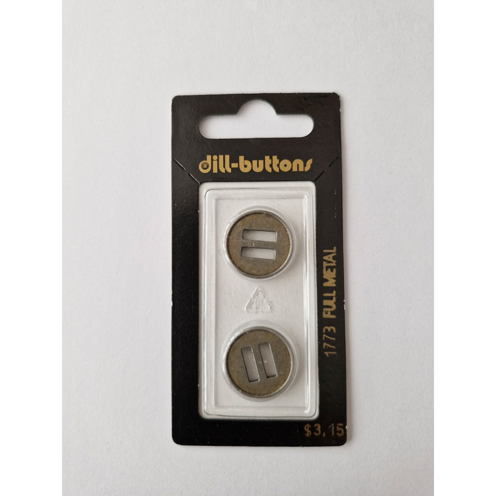 Button - 1773 - 18 mm - Metal - Full Metal - by Dill Buttons of America