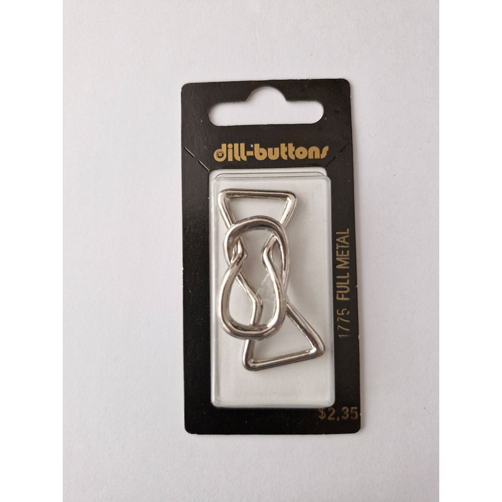 Button - 1775 - 15 mm - Silver - Buckle - by Dill Buttons of America