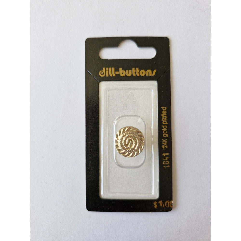 Button - 1841 - 15 mm - gold - 24K gold plated - by Dill Buttons of America