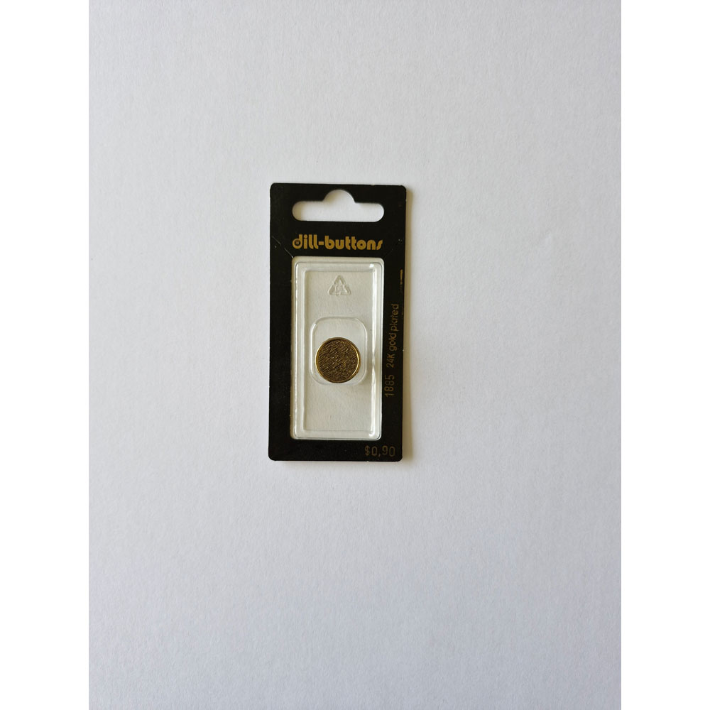 Button - 1885 - 15 mm - gold - 24K gold plated - by Dill Buttons of America
