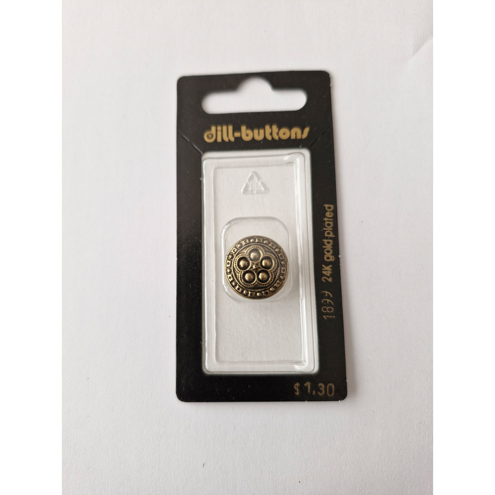 Button - 1899 - 18 mm - Gold - 24K gold plated - by Dill Buttons