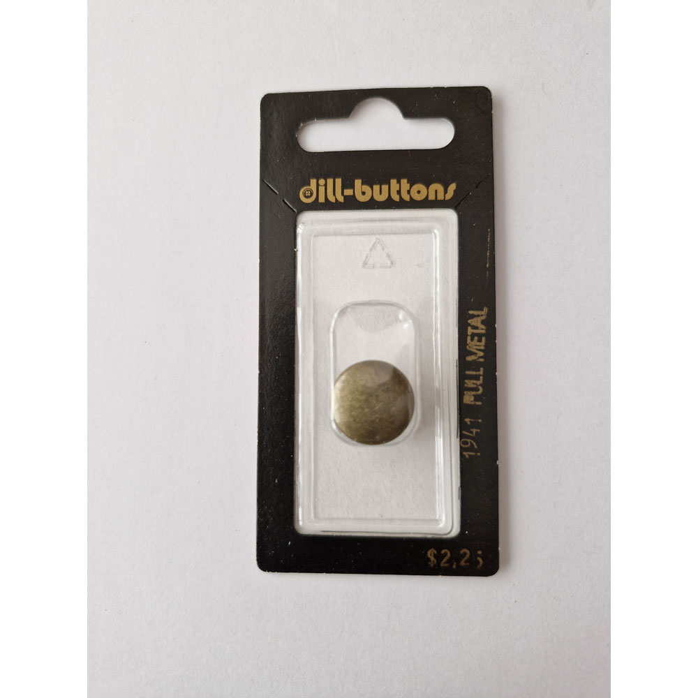 Button - 1941 - 15 mm - Brass - Full Metal - by Dill Buttons of America