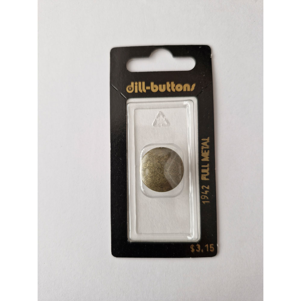 Button - 1942 - 18 mm - Brass - Full Metal - by Dill Buttons of America