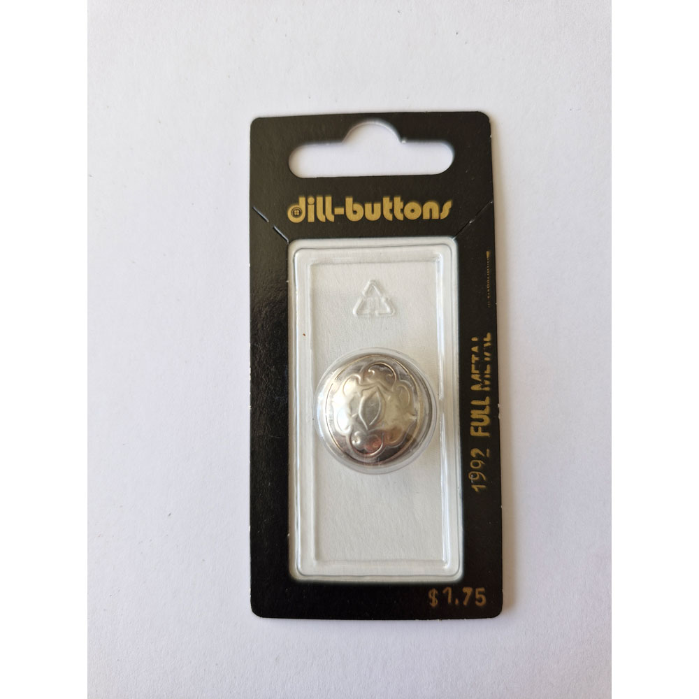 Button - 1992 - 20 mm - Silver - Full Metal - by Dill Buttons of America