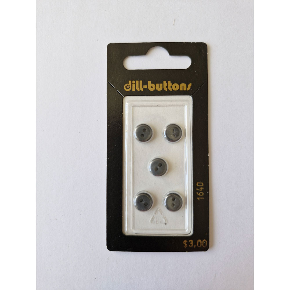 Button - 1640 - 08 mm - Black - by Dill Buttons of America