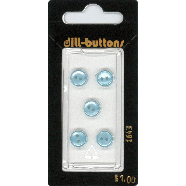Button - 1643 - 08 mm - Light Blue - by Dill Buttons of America