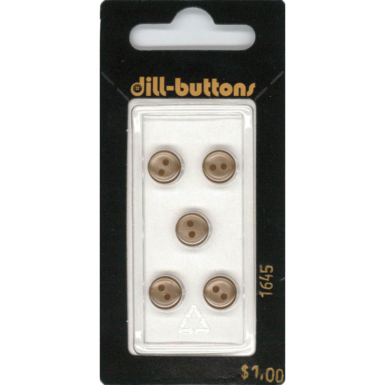 Button - 1645 - 08 mm - Light Brown - by Dill Buttons of America