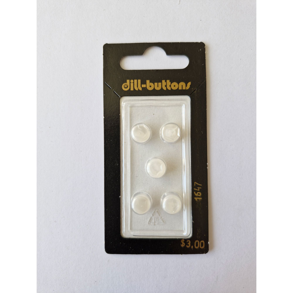 Button - 1647 - 08 mm - White - by Dill Buttons of America