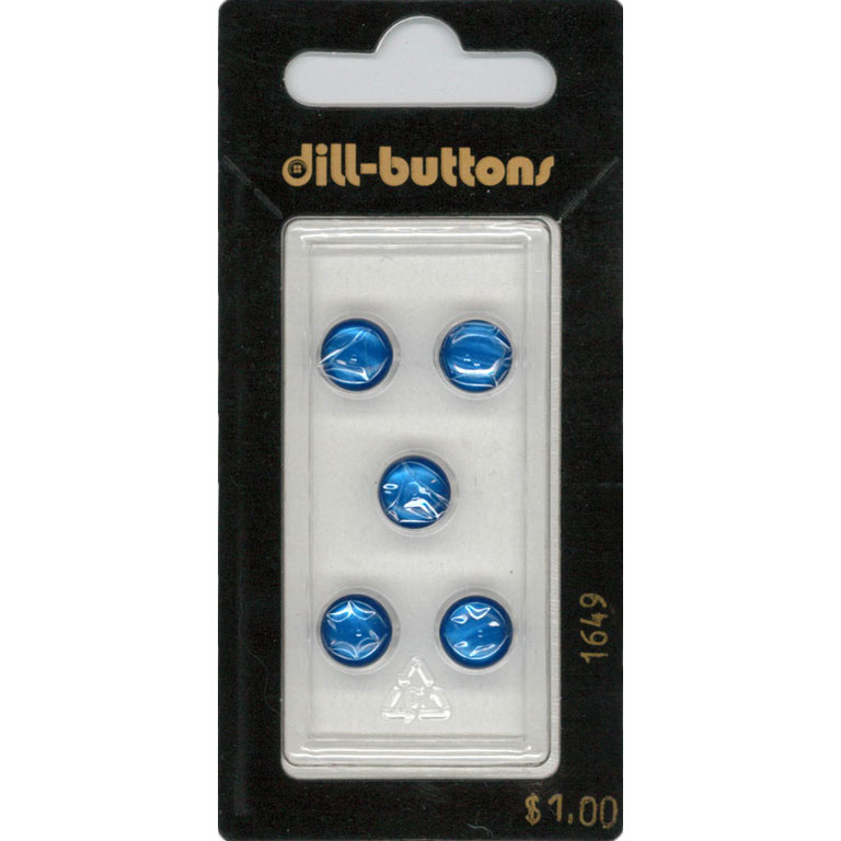 Button - 1649 - 08 mm - Blue - by Dill Buttons of America