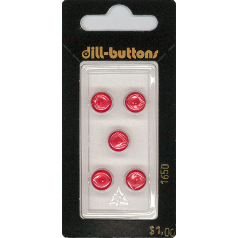 Button - 1650 - 08 mm - Red - by Dill Buttons of America