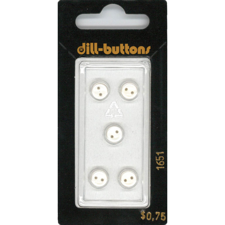 Button - 1651 - 07 mm - White - by Dill Buttons of America