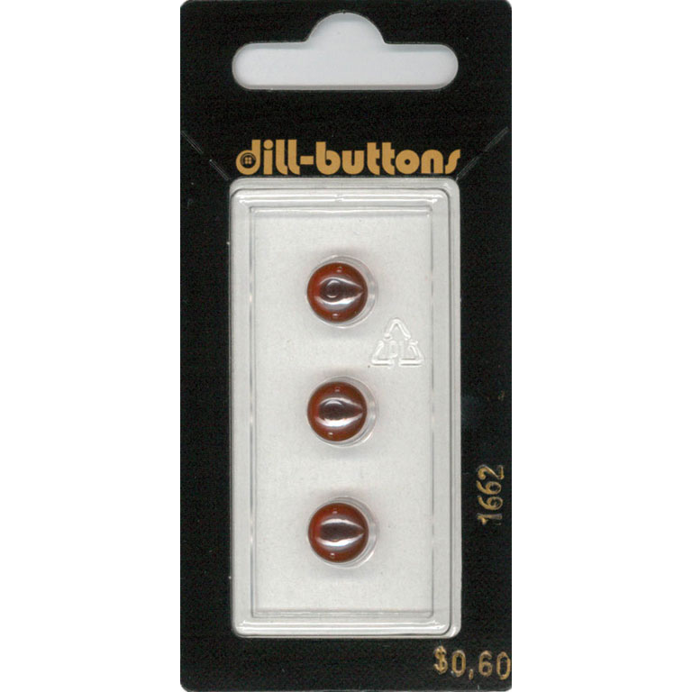 Button - 1662 - 08 mm - Clear red top with black base - by Dill Buttons of America