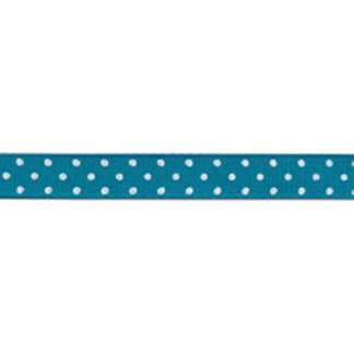 Ribbon - Swiss Dot Grosgrain - 794038 - 316 - 3/8" - Tropic/Whit
