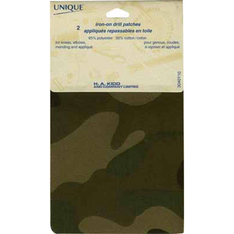 Iron-On Patches - Drill - Camouflage Green - 2 pcs - Unique