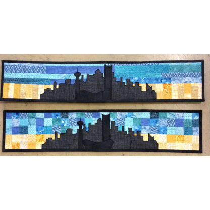 Fabric - Kits - Calgary Skyline Kit - Row by Row - 16 Cotton Fabrics - Blues and Yellows -  Pattern Included