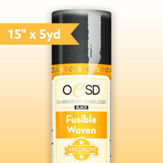 OESD - Stabilizer - Cut Away - Fusible Woven - Black - 15in x 5yd - HBFW-15B