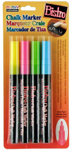 Bistro Chalk Marker Fine Point Set 4/Pkg