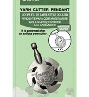 Clover - Yarn Cutter Pendant - Antique Silver