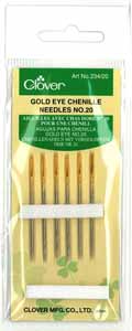 Clover Gold Eye Chenille Needles -Size 20 6/Pkg