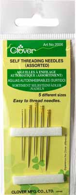 Clover Self Threading Needle Assortment 5ct - 051221407079
