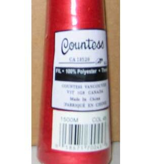 Thread - Countess - 1500m - 049 - CHRISTMAS RED - 100% Polyester