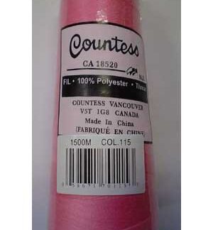 Thread - Countess - 1500m - 115 - BRIGHT PINK - 100% Polyester S