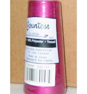 Thread - Countess - 1500m - 153 - FUCHSIA - 100% Polyester Serge