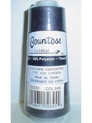 Thread - Countess - 1500m - 645 - RAIL GREY - 100% Polyester Ser