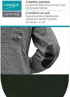 Sew-On Patches - Leather Patches - Black - 2 pcs - Unique