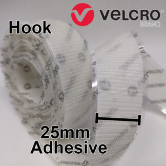 Velcro - Fasteners Hook - Adhesive - White - 25mm - Per Metre