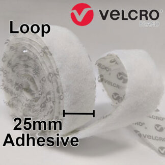 Velcro - Fasteners Loop - Adhesive - White - 25mm - Per Metre