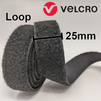 Velcro - Fasteners Loop - Sew On - Black - 25mm - Per Metre