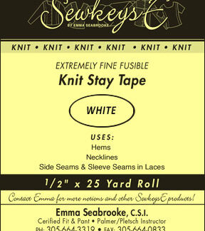 Knit Stay Tape - 1/2" Fusible - White
