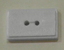 Button - 30 mm - White - 2 Hole Rectangle - Dill Buttons