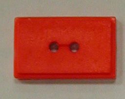 Button - 30 mm - Orange - 2 Hole Rectangle - Dill Buttons