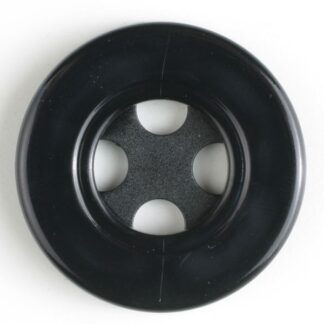 Button - 30 mm - Black - Medium 4 Hole Round - Dill Buttons