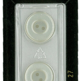 Button - 0027 - 25 mm - White - by Dill Buttons of America