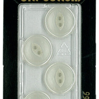 Button - 0066 - 15 mm - White - by Dill Buttons of America
