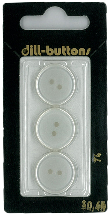Button - 0073 - 18 mm - White - by Dill Buttons of America