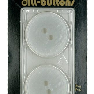 Button - 0077 - 25 mm - White - by Dill Buttons of America