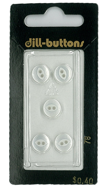 Button - 0078 - 09 mm - White - by Dill Buttons of America