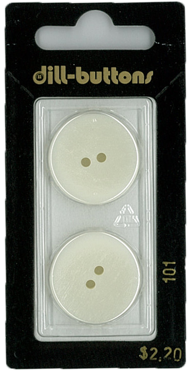 Button - 0101 - 23 mm - White - by Dill Buttons of America