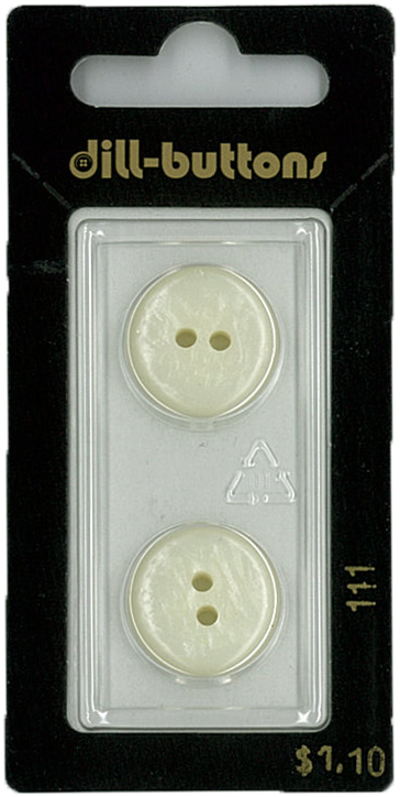 Button - 0111 - 18 mm - White - by Dill Buttons of America
