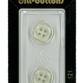 Button - 0121 - 10 mm - White - by Dill Buttons of America