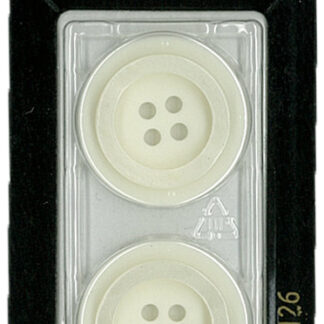 Button - 0126 - 25 mm - White - by Dill Buttons of America