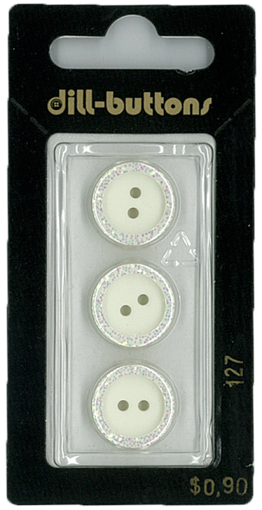 Button - 0127 - 13mm - Transparent - by Dill Buttons of America