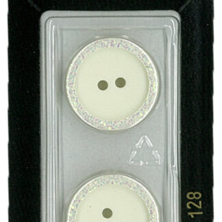 Button - 0128 - 18 mm - Transparent - by Dill Buttons of America